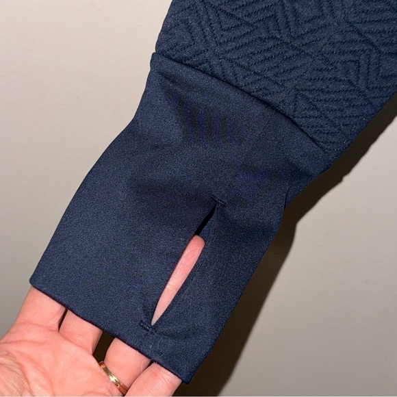 Athleta Navy Jaquard Elevation Quilted Pullover Women’s Size Small - Picture 6 of 11